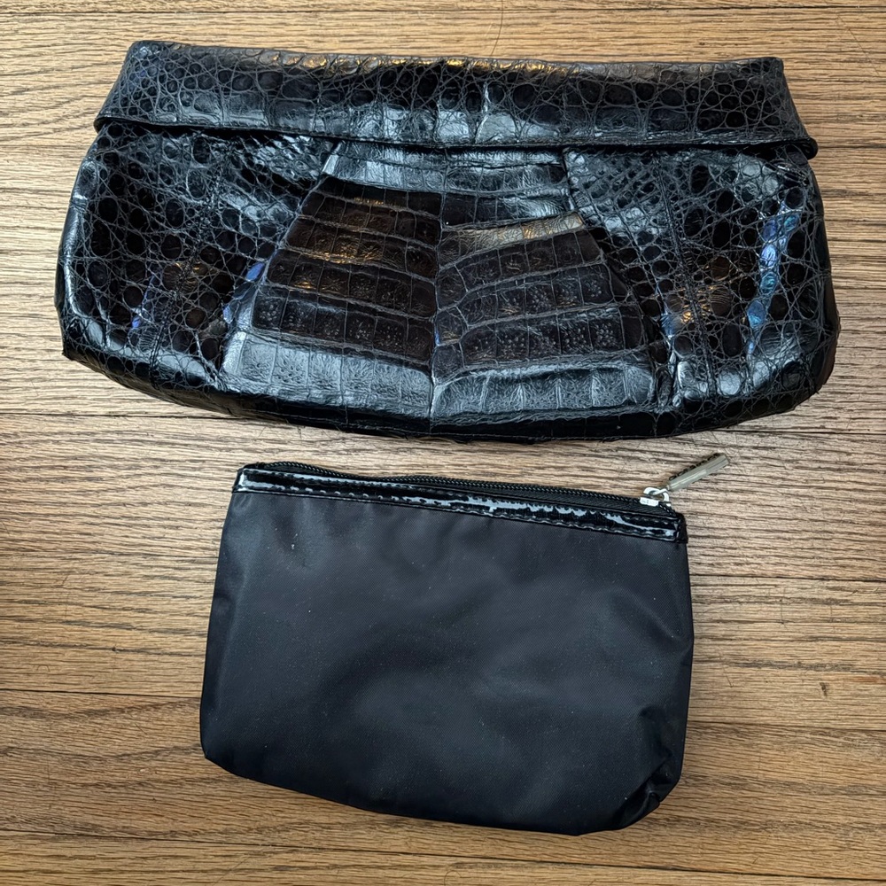 Nancy Gonzalez Black Embossed Leather Clutch - Picture 13 of 15